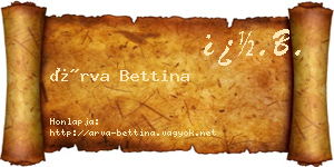 Árva Bettina névjegykártya