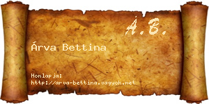 Árva Bettina névjegykártya