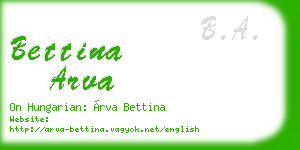 bettina arva business card