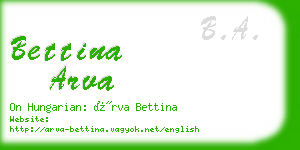 bettina arva business card